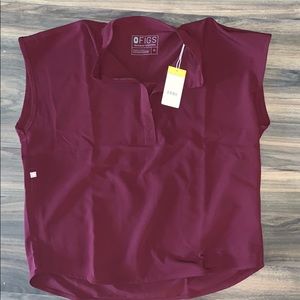 Figs burgundy rafaela top NWT